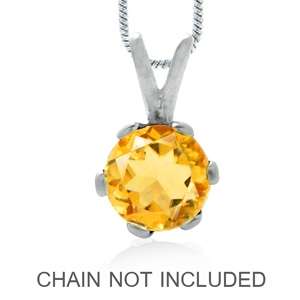 Petite 0.46ct Genuine Citrine 925 Sterling Silver Pendant