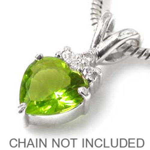 **R30 postage** ASHA CRAFT - Gorgeous 0.50ct Green CZ Heart 925 Sterling Silver Pendant