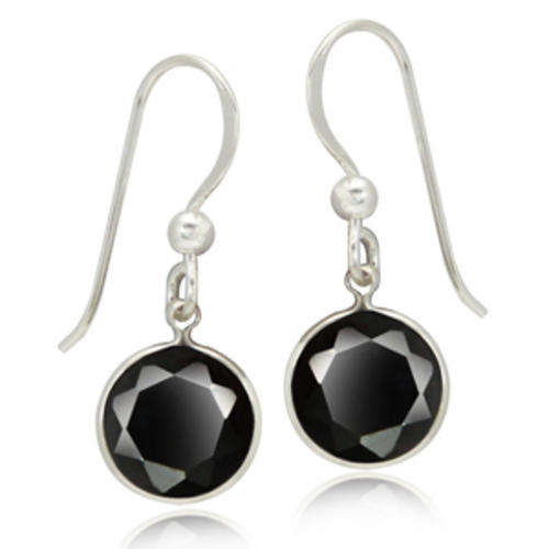 ASHA CRAFT - Exquisite! 12.98ct Jet black CZ 925 Sterling Silver Dangle Earrings