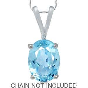 ASHA CRAFT - 100% REAL 1.40ct Genuine Blue Topaz Solitaire 925 Sterling Silver Pendant