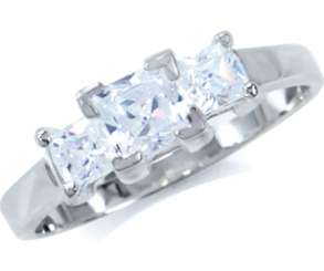 Sparkling 1.24ct Diamond White CZ 925 SOLID Sterling Silver Ring. Size 8 / Q