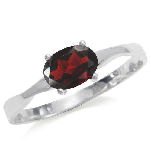 ASHA CRAFT - 0.90ct Ravishing Red Garnet 925 SOLID Sterling Silver Ring. Size 5 / K