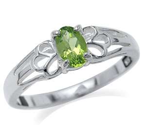 0.46ct Genuine Peridot Filigree 925 SOLID Sterling Silver Ring. Size 8 / Q