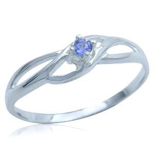 ASHA CRAFT - 0.10ct Genuine Tanzanite 925 SOLID Sterling Silver Ring. Size 5.5 / L