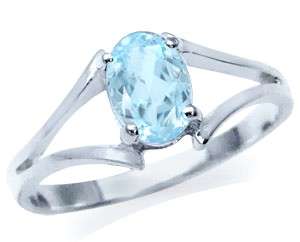 Genuine 0.87ct Blue Topaz 925 SOLID Sterling Silver Ring. Size 7 / O