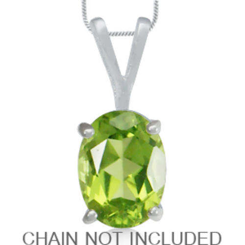 100% REAL 1.40ct Genuine Peridot Solitaire 925 Sterling Silver Pendant