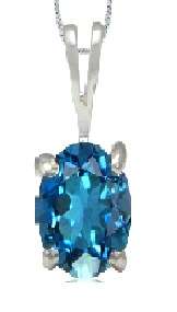 ASHA CRAFT - 100% REAL 1.40ct Genuine London Blue Topaz 925 Sterling Silver Pendant
