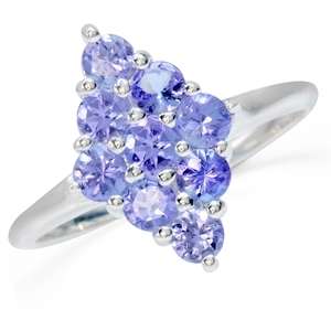 [R8640.50] ASHA CRAFT - 100% REAL 1.08ct Genuine Tanzanite Cluster Ring. Size 5 / K