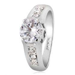 ASHA CRAFT -  Luxurious 1.61ct Swarovski Crystal Engagement Ring. Size 8 / Q
