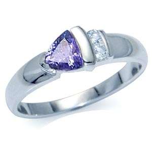 [R4100.00] ASHA CRAFT - 0.30ct Genuine Tanzanite Designer Trillion Cut Ring. Size 6 / M