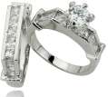 NEW ARRIVAL - Flawless White Cr. Diamond Engagement Ring Set. Size 7 / O