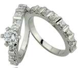 NEW ARRIVAL - Exquisite Cr. Diamond Engagement / Wedding Ring Set. Size 6 / M