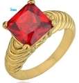 ASHA CRAFT - Gorgeous Princess Cut 3.50ct Cr. Red Ruby Cocktail Ring. Size 9 / S