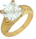 ASHA CRAFT - Beautiful Princess Cut 3.50ct Cr. Diamond Engagement Ring. Size 9 / S