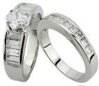 NEW ARRIVAL - Amazing White Cr. Diamond Engagement / Wedding Ring Set. Size 8 / Q