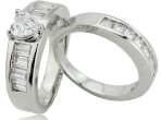 ASHA CRAFT - Enchanting White Cr. Diamond Engagement Ring Set. Size 7 / O