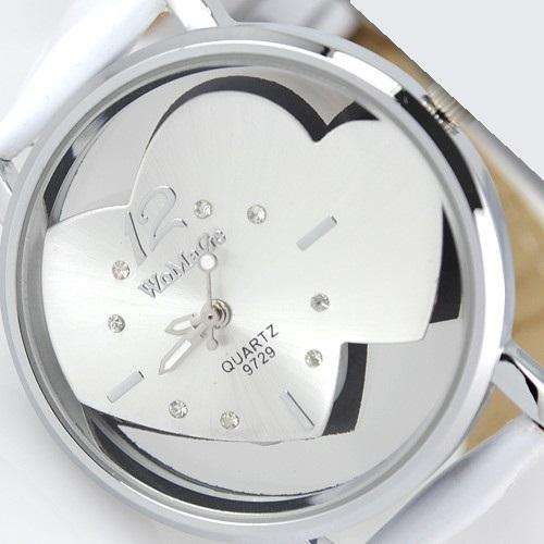 ASHA CRAFT - QUARTZ Wamage Branded Ladies Watch - White Leather Band