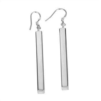 ASHA CRAFT - 925 Silver Modern Column Earrings - 45mm length