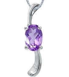 ASHA CRAFT - 0.42ct Genuine Amethyst Dangle Pendant 925 Sterling Silver
