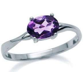 ASHA CRAFT - Genuine 0.50ct Intense Rich Amethyst 925 Sterling Silver Ring. Size 6 / M
