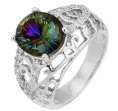 B'tique Collection - 4.50ct Cr. Mystic Topaz Filigree Design Cocktail Ring. Size 9 / S