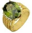 ASHA CRAFT - Huge 9.00ct Cr. Olivine Rope Design Cocktail Ring. Size 7.5 / P