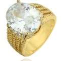 ASHA CRAFT - Huge 9.00ct White Cr. Diamond Rope Design Cocktail Ring. Size 9.5 / T