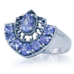 [R9172.19] 100% REAL VS1-VS2 Violet 1.58ct Genuine Tanzanite Ring. Size 8 / Q