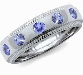 [R5829.66] ASHA CRAFT - 0.55ct Genuine Tanzanite Eternity 925 Sterling Silver Ring Size 8/Q
