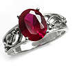 ASHA CRAFT - Luxurious 3.00ct Cr. Ruby 925 Sterling Silver Filigree Ring. Size 7/O