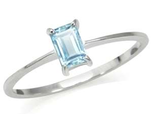 SALE!!! 0.70ct Genuine Blue Topaz Solitaire 925 Sterling Silver Ring. Size 8/Q
