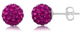 Enchanting Swarovski Crystal 925 Sterling Silver Earrings - Fuscia Pink