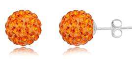 Exquisite Swarovski Crystal 925 Sterling Silver Earrings - Burnt Orange
