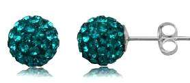Genuine Turquoise Swarovski Crystal 925 Sterling Silver Earrings