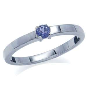 IN STOCK! 0.15ct Genuine Tanzanite Solitaire 925 Sterling Silver Ring. Size 6/M
