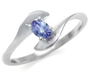 IN STOCK!! - 0.16ct Genuine Tanzanite Solitaire 925 Sterling Silver Ring. Size 5/K
