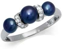 ONLY ONE! Peacock Freshwater Pearl and CZ 925 Sterling Silver Ring. Size 4.5 / J