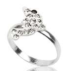 SUMMER SALE - Genuine 925 Sterling Silver Ring with Crystals. Size 3/F