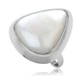 Genuine Mother of Pearl 925 Sterling Silver Ring. Size 8/Q