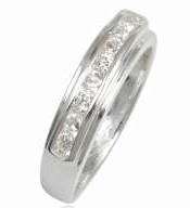 ASHA CRAFT - Channel Set Pure White CZ 925 Sterling Silver Ring. Size 9/R