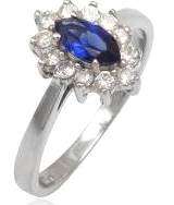 Sultry Cr. Sapphire and Topaz set in 925 Sterling Silver. Size 8/Q