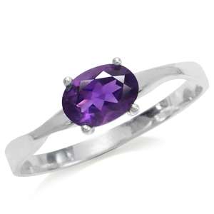 0.71ct Genuine African Amethyst 925 Sterling Silver Ring. Size 5.5/L