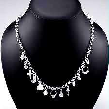 ASHA CRAFT - Brand New Silver Charms Necklace, Excellent Quality!!