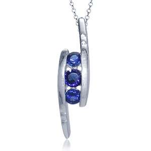 Admirable 0.24ct Cr. Sapphire Pendant set in REAL 925 Sterling Silver