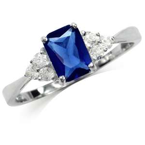 Dazzling 1.09ct Cr. Sapphire and Topaz 925 Sterling Silver Ring. Size 7 / O