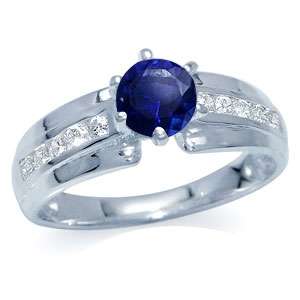 Exquisite 1.14ct Cr. Sapphire and Topaz 925 Sterling Silver Ring. Size 8 / Q