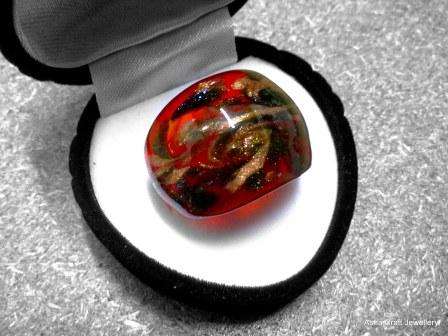 ASHA CRAFT - Exquisite Handmade Murano Glass Ring. Size 8.25 / Q+
