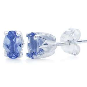 0.42ct Genuine Tanzanite 925 Sterling Silver Stud Earrings