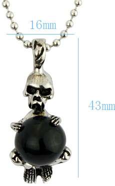 316L Stainless Steel Men's Skull Pendant and Chain