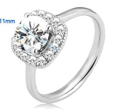 Sophisticated 1.75ct CZ 925 Sterling Silver Princess Engagement Ring. Size 7 / O